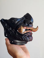 Black-Red Oni Half-Mask