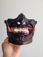Black-Red Oni Half-Mask