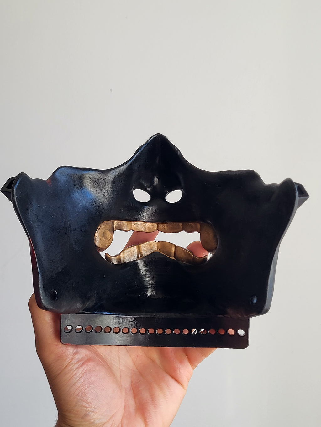 Black-Red Oni Half-Mask