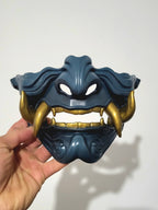 Blue & Gold Oni Half-Mask