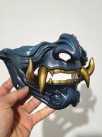 Blue & Gold Oni Half-Mask