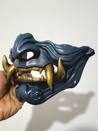Blue & Gold Oni Half-Mask