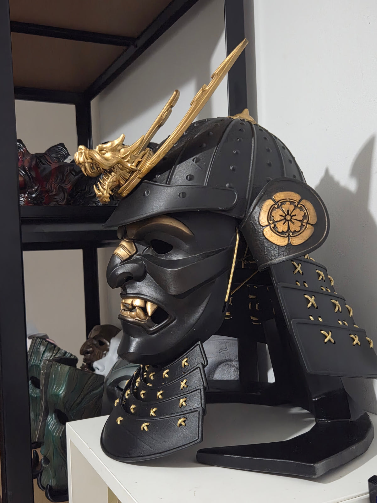 Black Samurai Full Face Helmet and Mask Kit