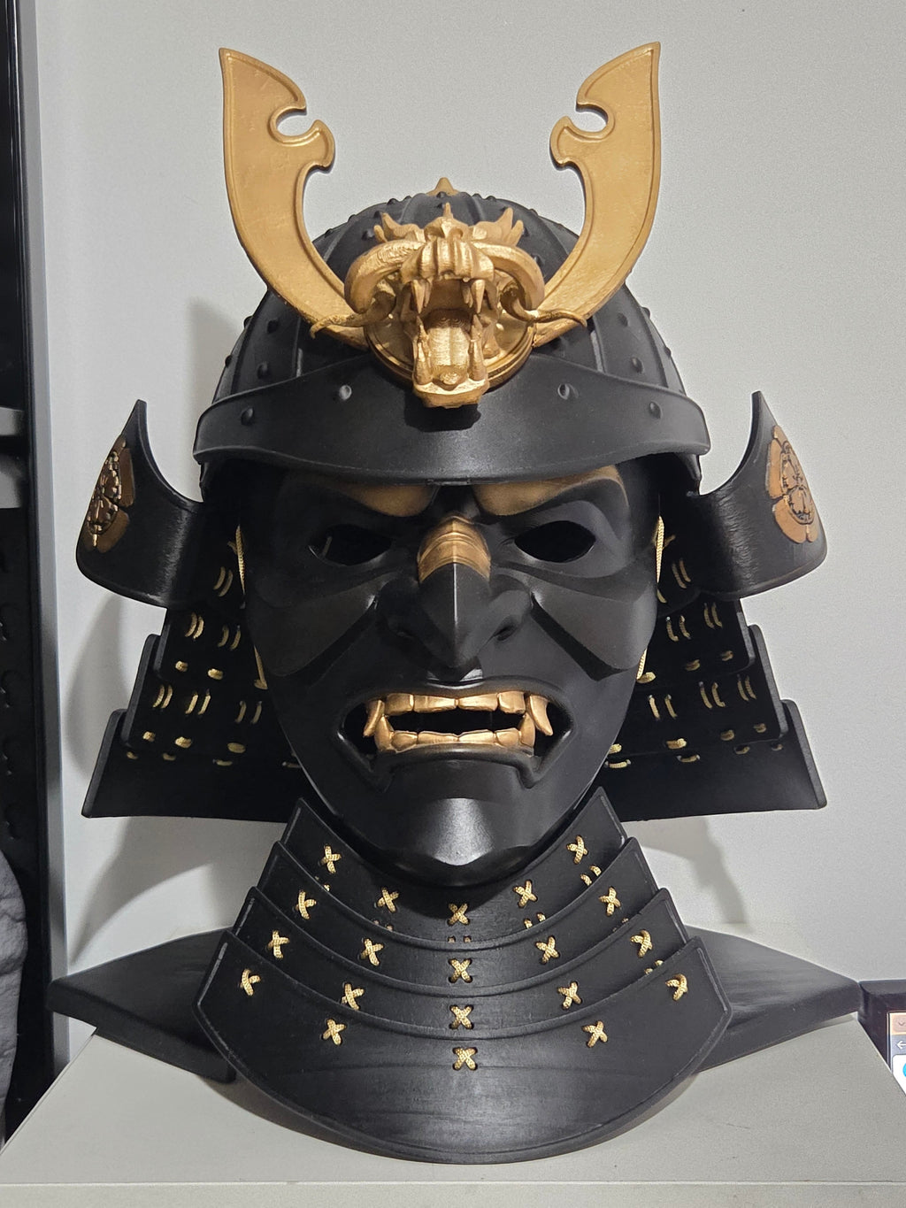 Black Samurai Full Face Helmet and Mask Kit