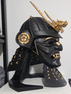Black Samurai Full Face Helmet and Mask Kit