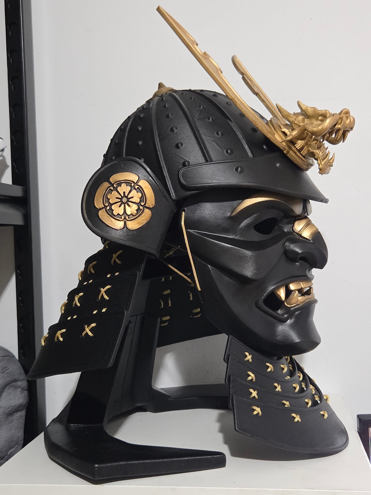 Black Samurai Full Face Helmet and Mask Kit