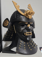 Black Samurai Full Face Helmet and Mask Kit
