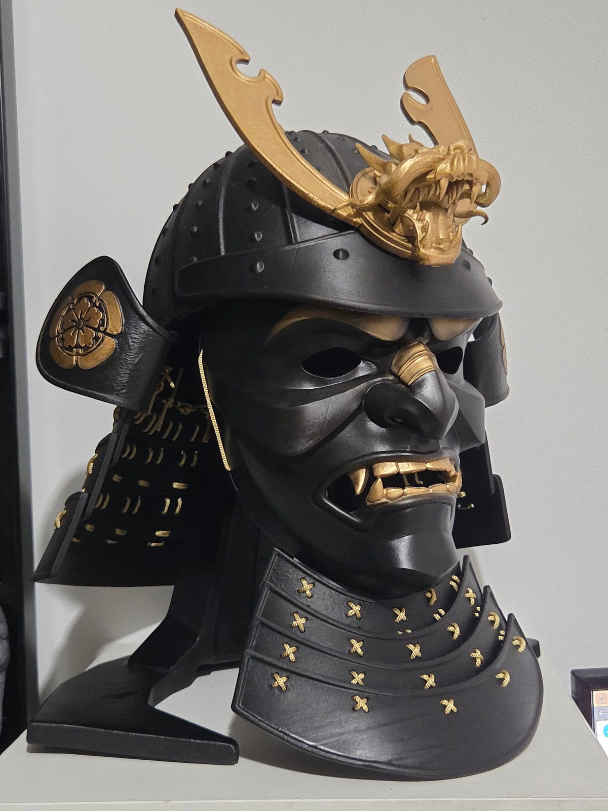 Black Samurai Full Face Helmet and Mask Kit