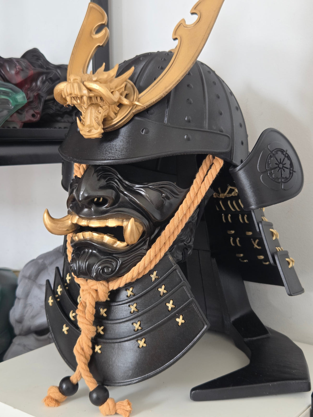 Black Samurai Helmet and Mask Kit
