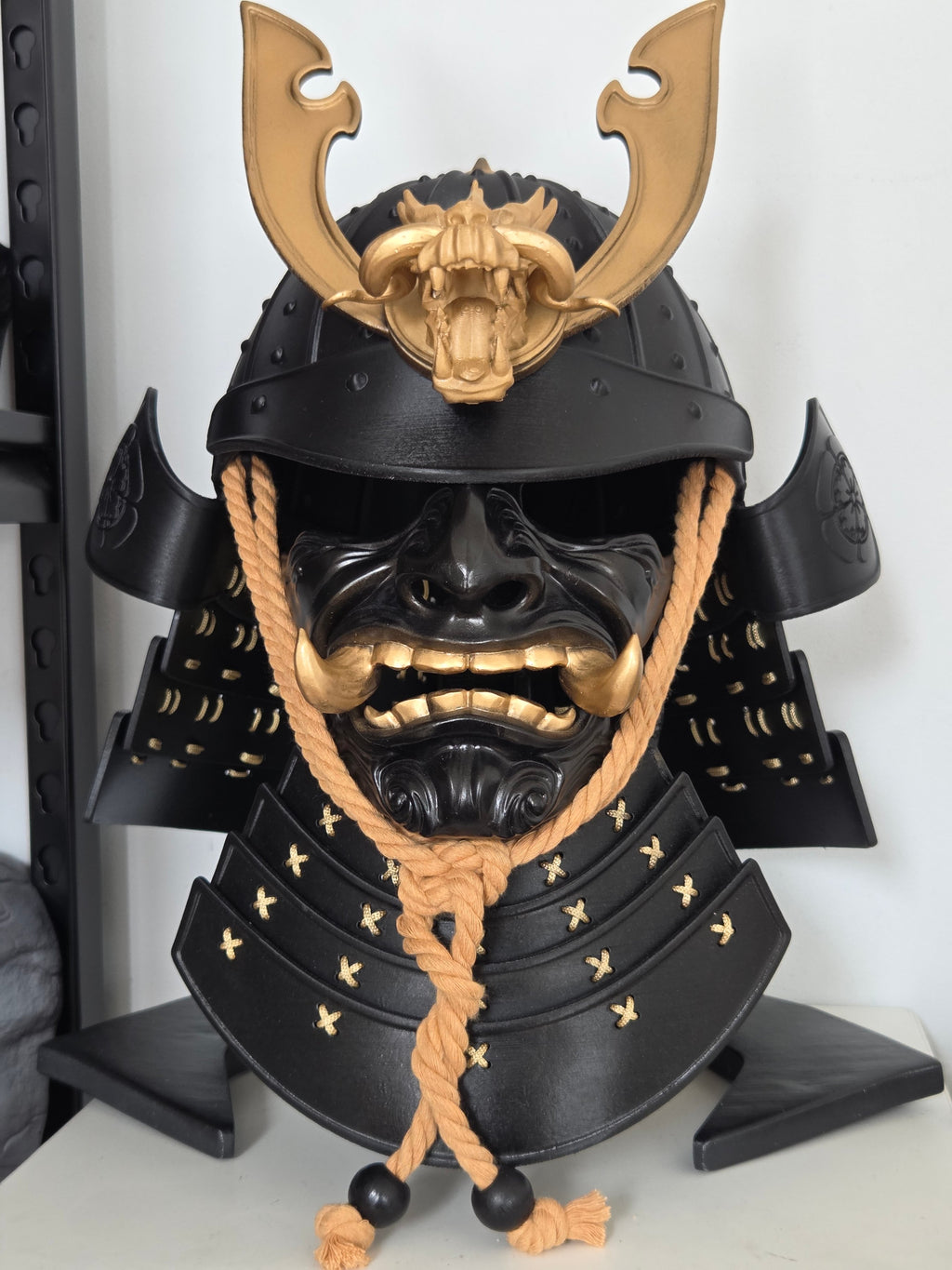 Black Samurai Helmet and Mask Kit