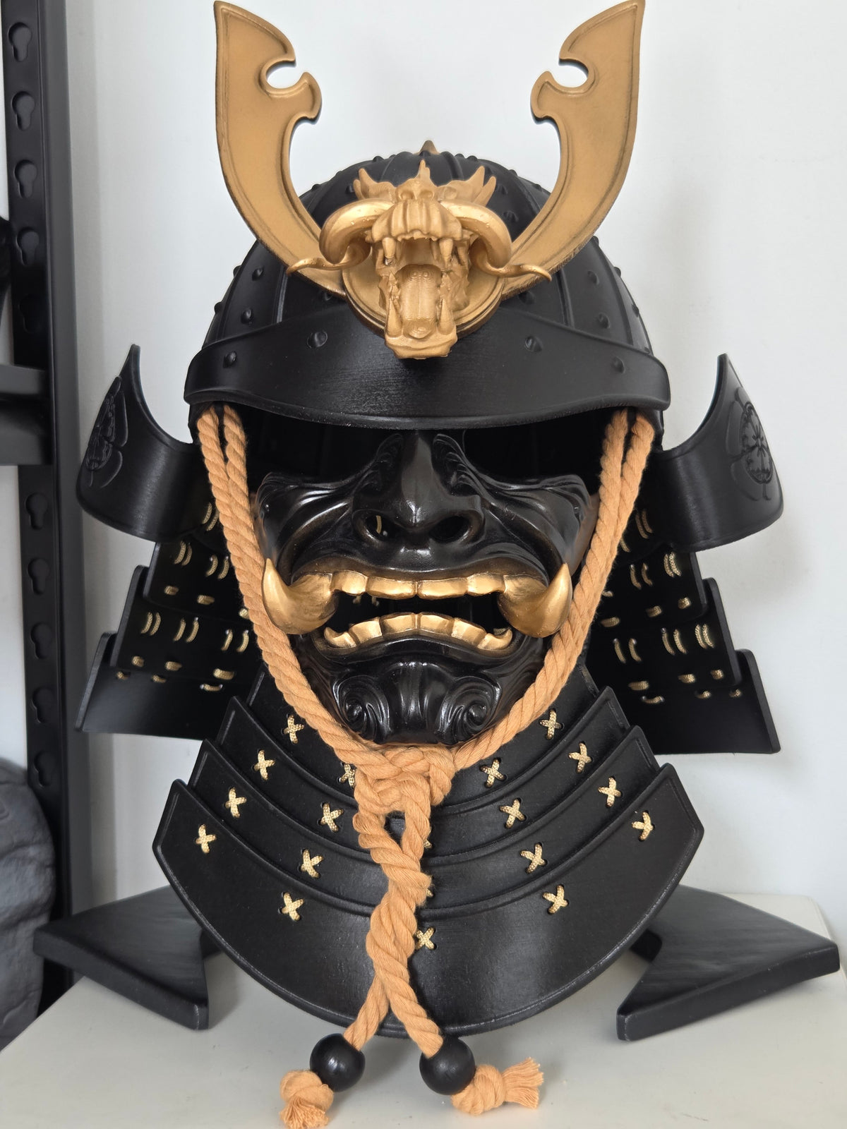 Black Samurai Helmet and Mask Kit