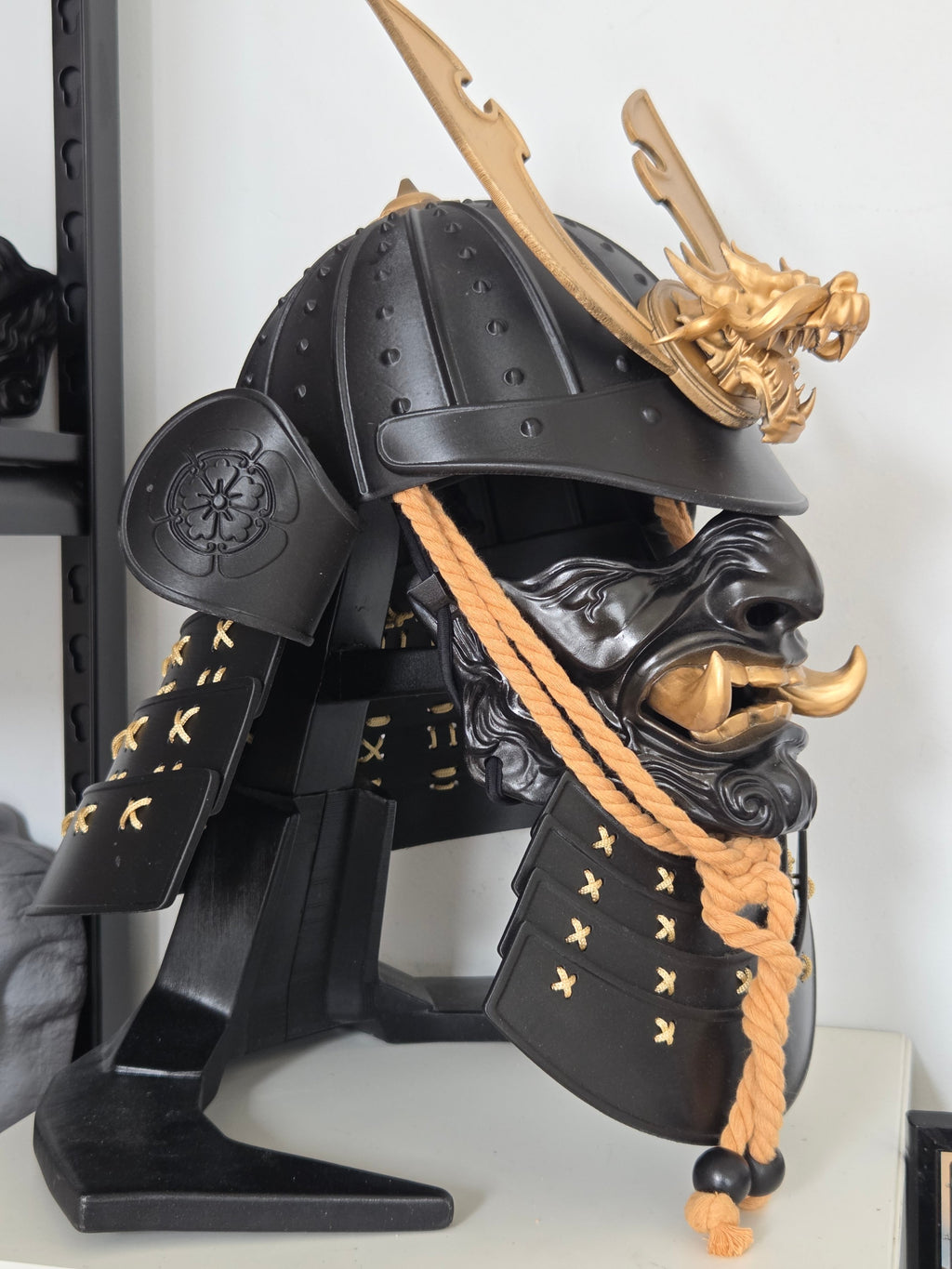 Black Samurai Helmet and Mask Kit
