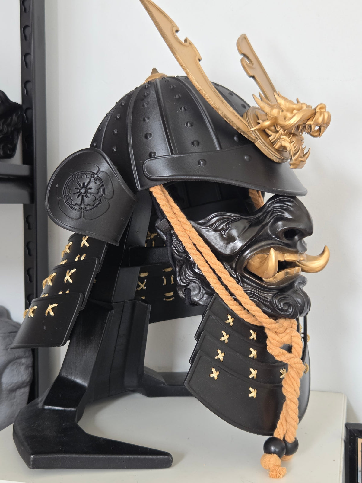 Black Samurai Helmet and Mask Kit