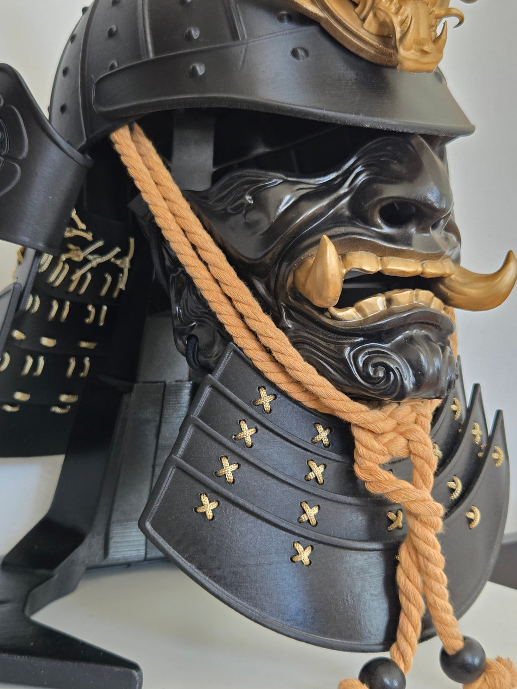 Black Samurai Helmet and Mask Kit