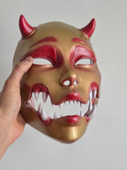 Gold Horned Geisha Oni Full Mask