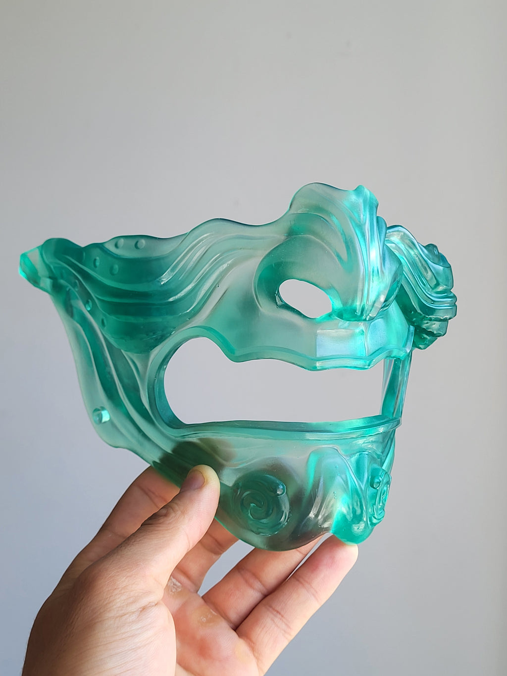 Jade Translucent Oni Half-Mask