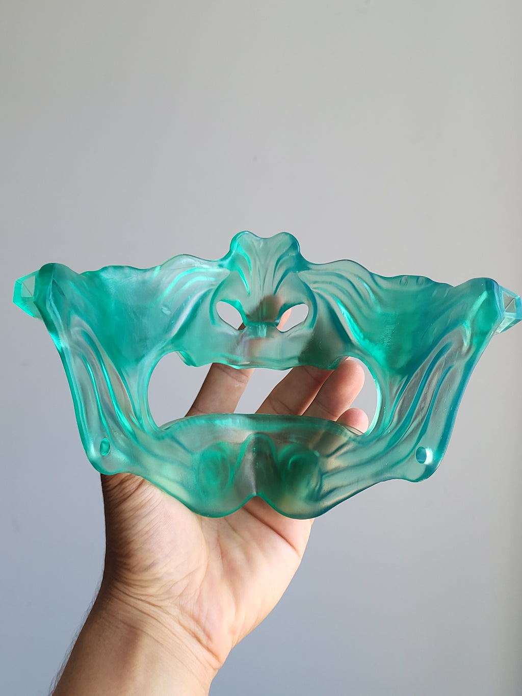Jade Translucent Oni Half-Mask