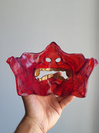 Red Translucent Oni Half-Mask
