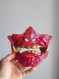 Red Translucent Oni Half-Mask